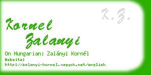 kornel zalanyi business card
