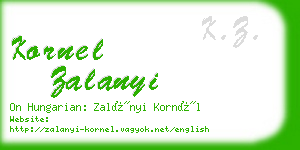 kornel zalanyi business card